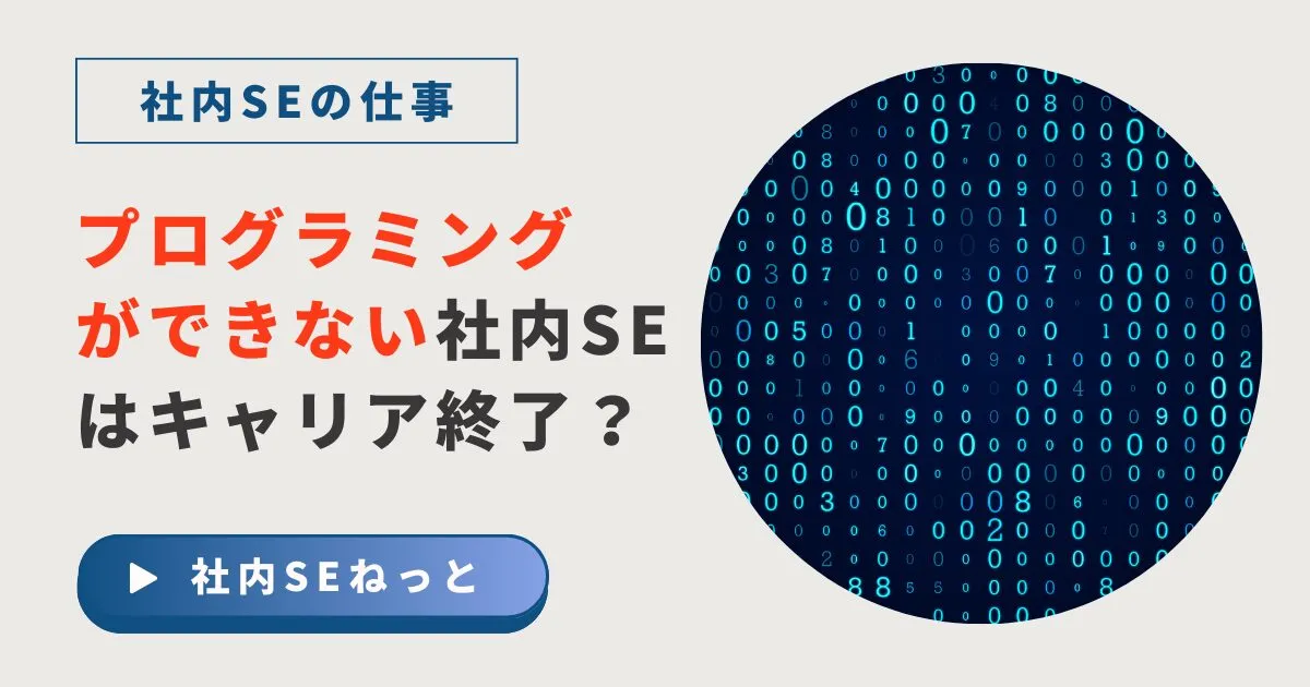プログラミングができない社内SEはキャリア終了？｜コードを書くより重要な役割