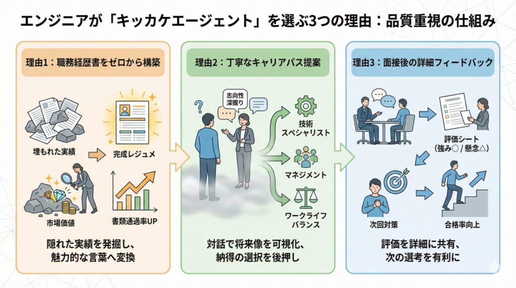 キッカケエージェントを利用するエンジニアのメリット